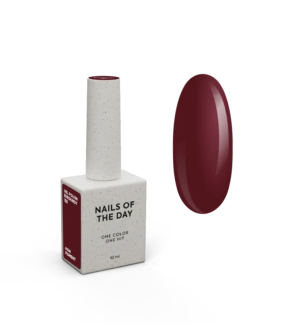 гель лак NAILSOFTHEDAY №150 Burgundy — темно-бордовий, 10 мл