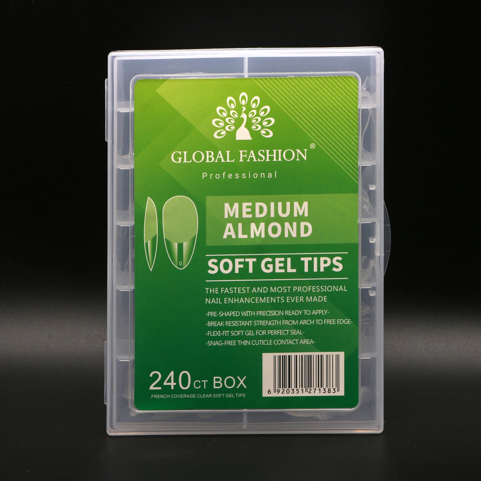 Гелеві типси Global Fashion Meduim Almond, Середній мигдаль, 240 шт