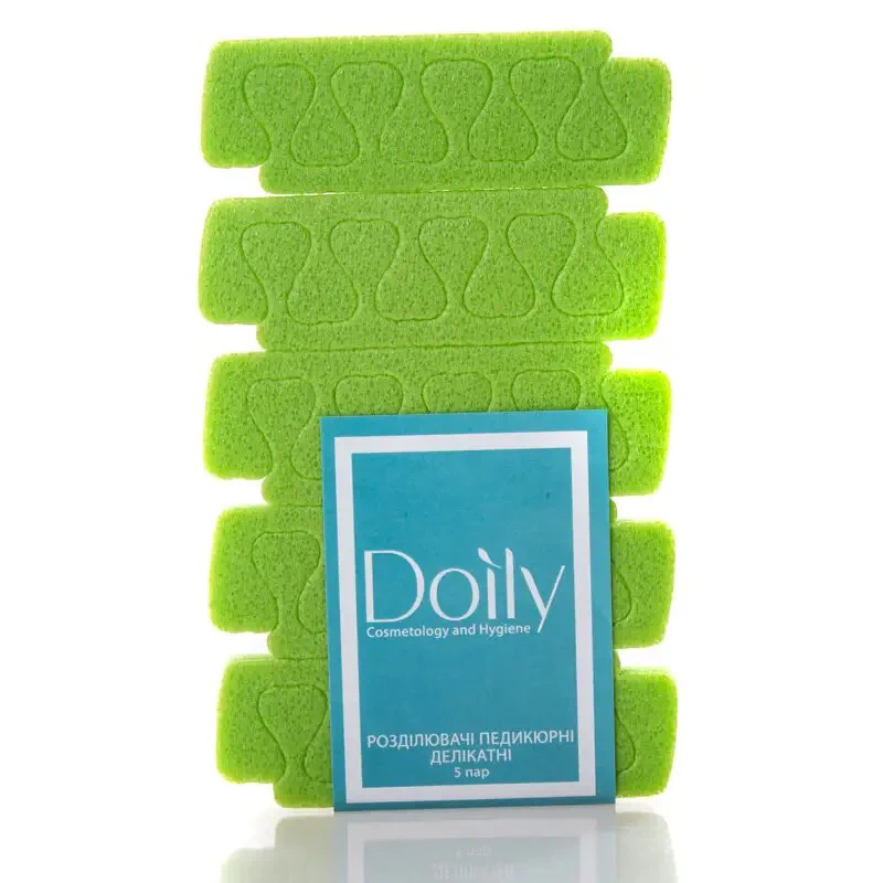 Розпірки педикюрні делікатні Doily 5 пар, лайм