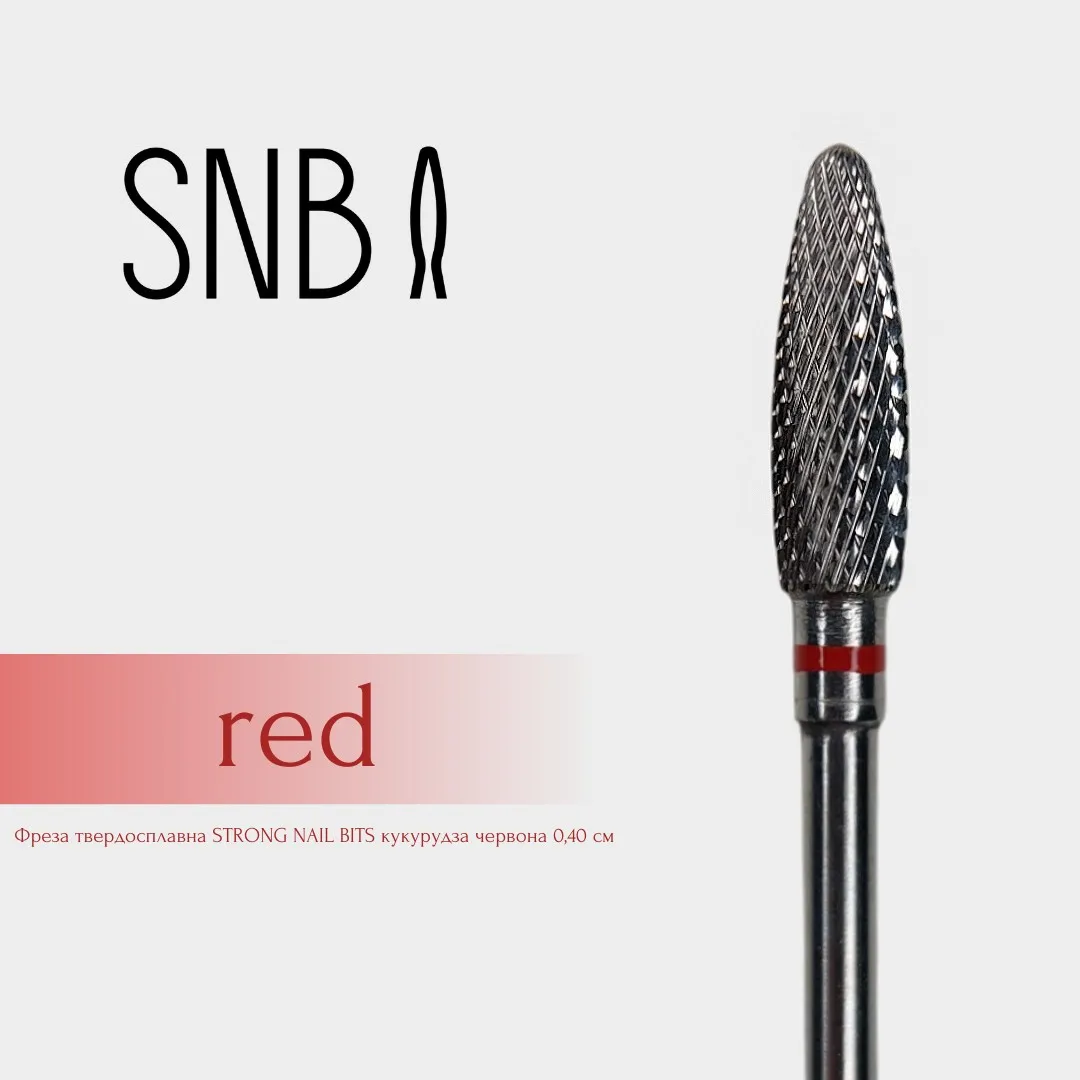 Фреза твердосплавна STRONG NAIL BITS кукурудза червона 0,40 см