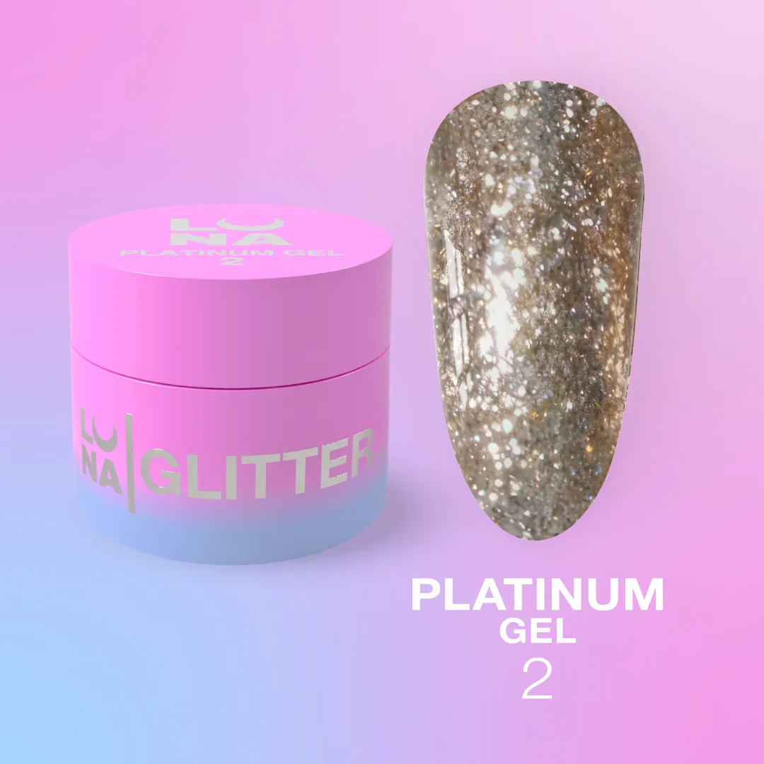 Блестки для ногтей LUNA Platinum Gel №2, 5 мл