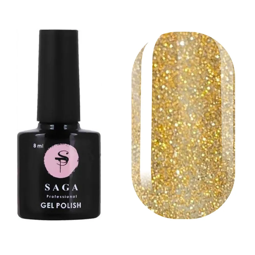 Гель-лак Saga Professional Fiery gel №6 золотий світловідбиваючий, 10 мл