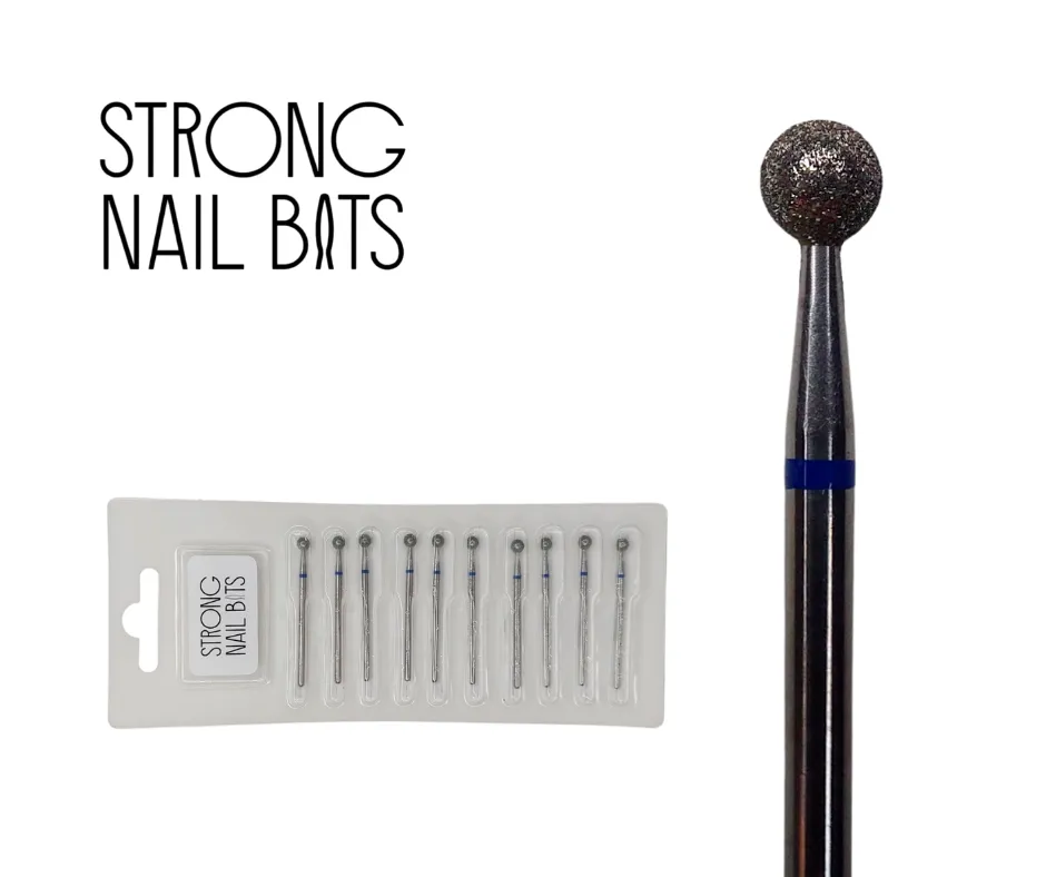 Фреза алмазна STRONG NAIL BITS куля синя 0,40 мм SET 10 шт