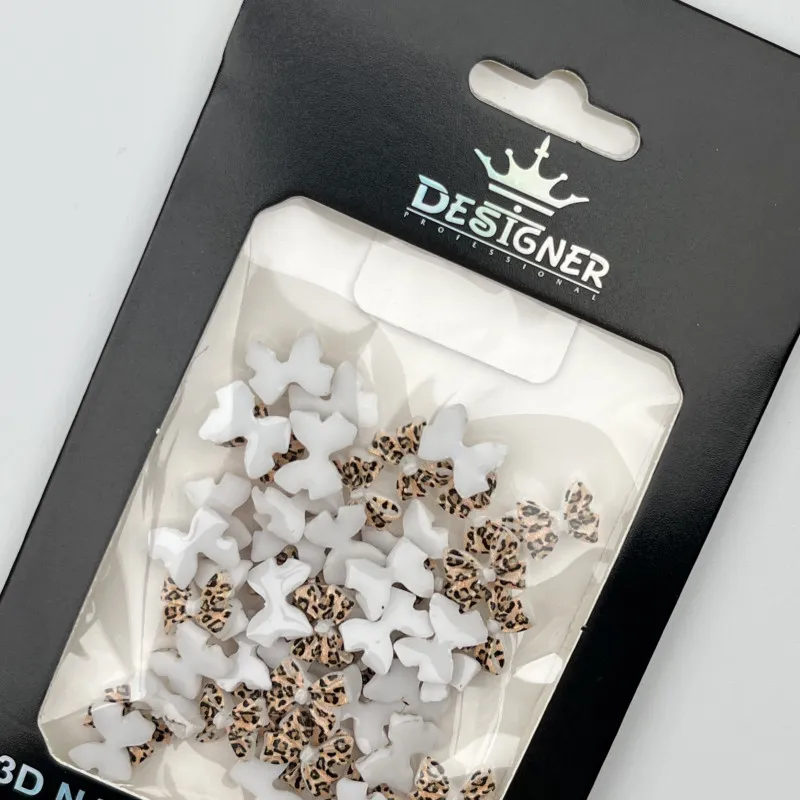3D декор Designer для объёмного дизайна "Леопардовые бантики", 50 шт