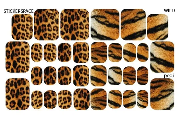 Стикеры Stickersspace на липкой основе для педикюра Wild pedi