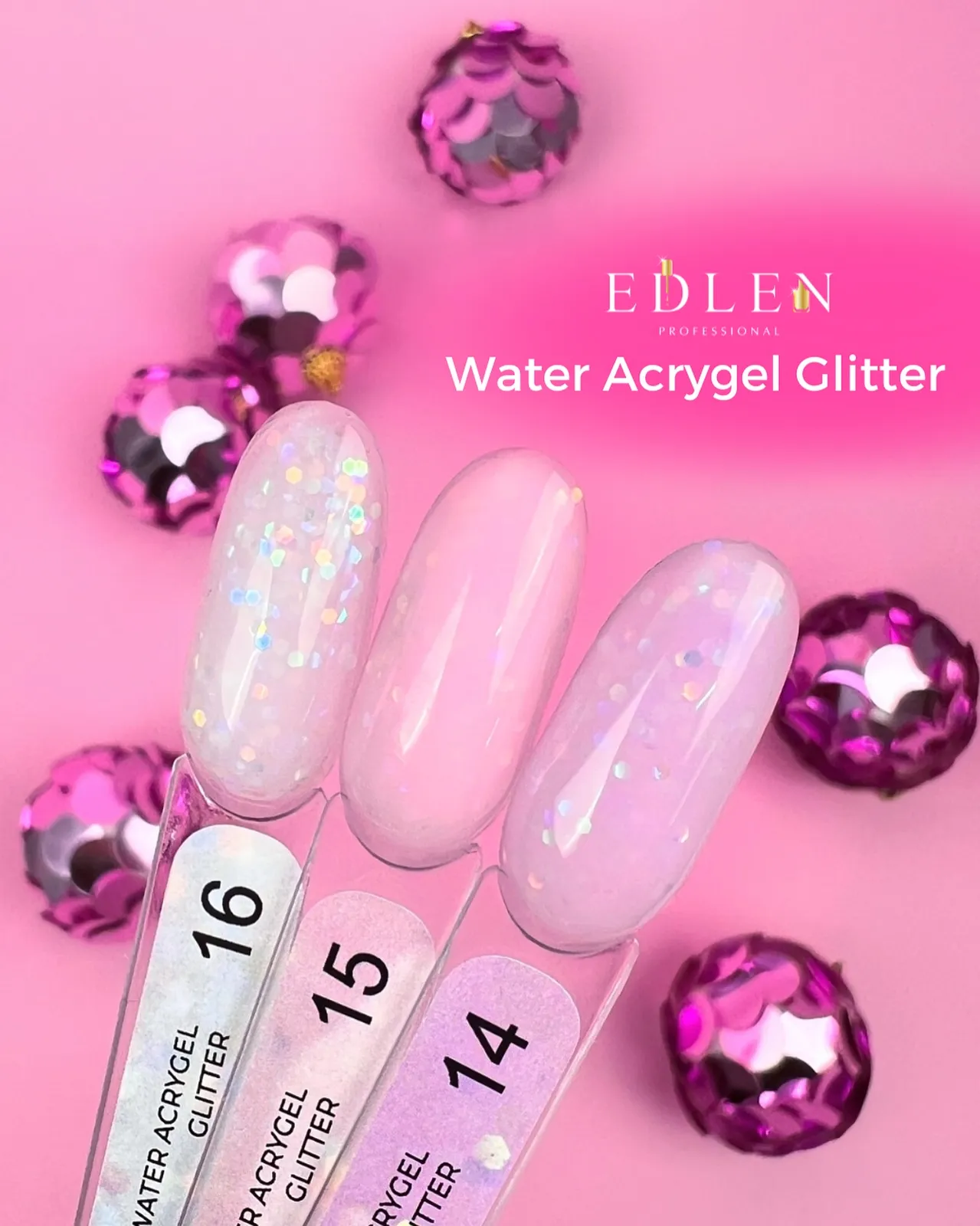 Edlen Water Acrygel Glitter №14, 30 мл