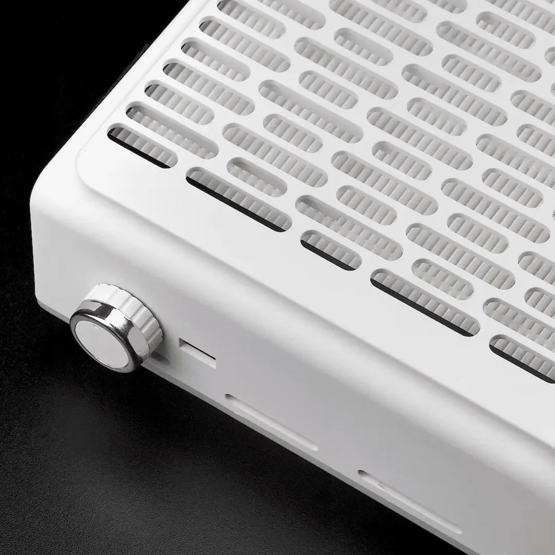 Вытяжка для маникюра BUCOS CYCLONE V2 на 100W с НЕРА фильтром, белая + USB