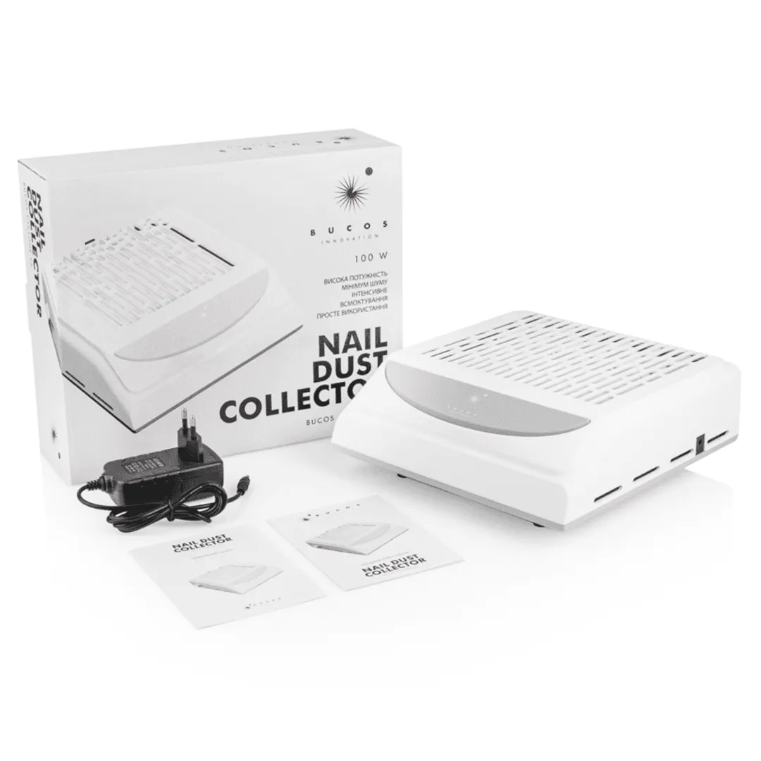 Вытяжка для маникюра BUCOS CYCLONE V2 на 100W с НЕРА фильтром, белая + USB