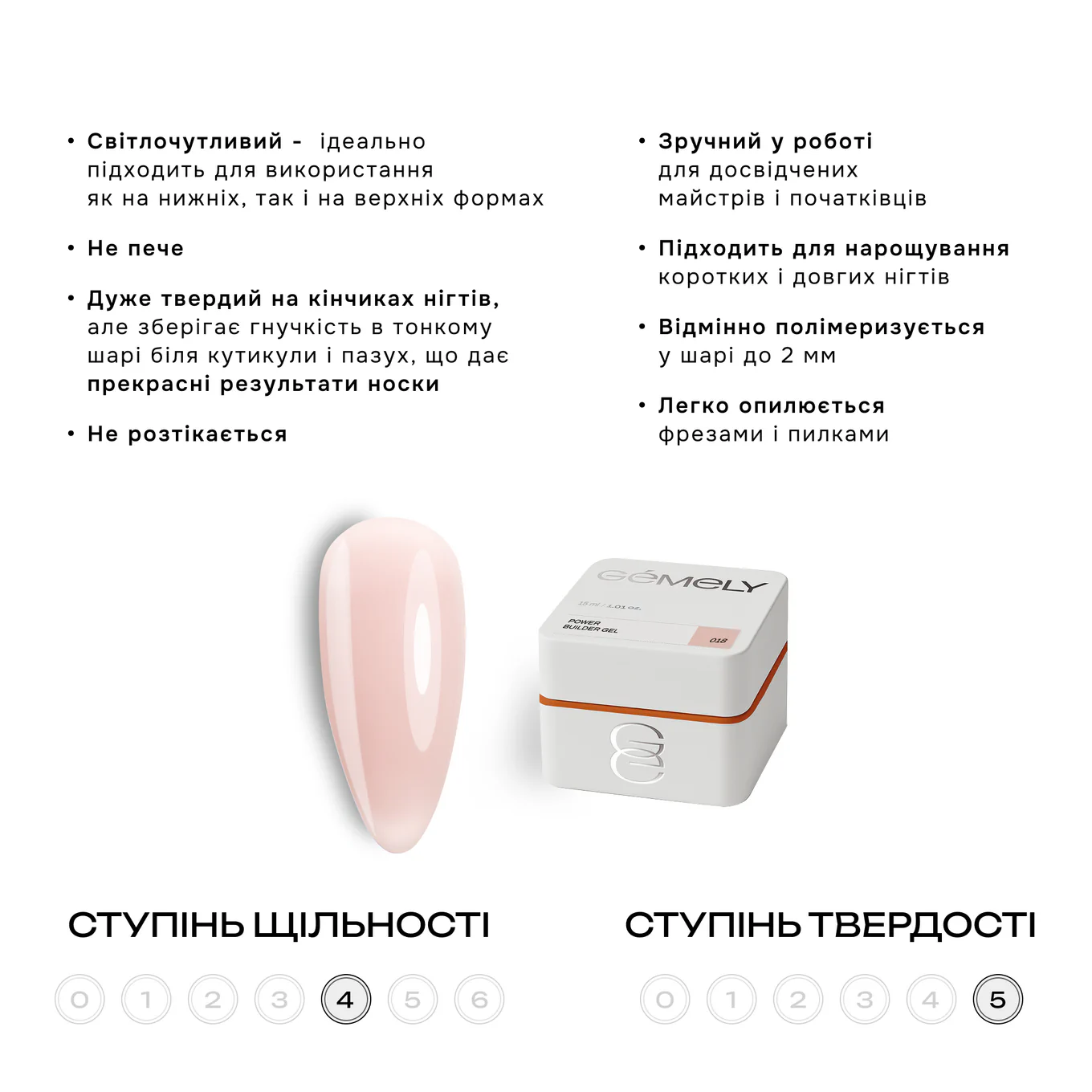 Гель GÉMELY ex GA&MA Power Builder Gel №018, 30 мл