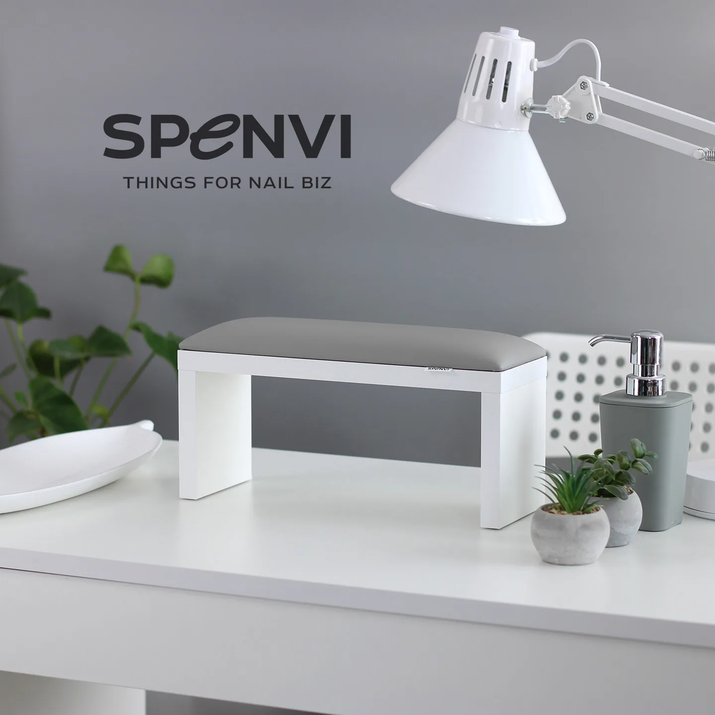 Підставка Spenvi для манікюру на дерев'яних білих ніжках Cloud