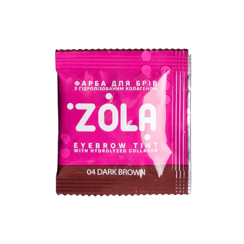 Фарба для брів ZOLA з колагеном у саше Eyebrow Tint With Collagen 04, 5ml