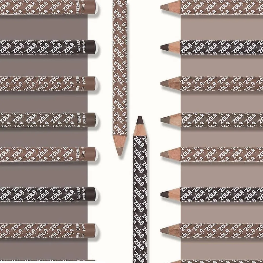 Карандаш для бровей ZOLA Powder Brow Pencil Dark Brown пудровый, темно-коричневый