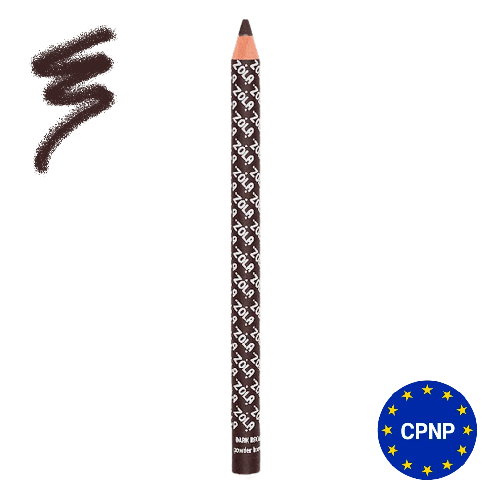 Карандаш для бровей ZOLA Powder Brow Pencil Dark Brown пудровый, темно-коричневый