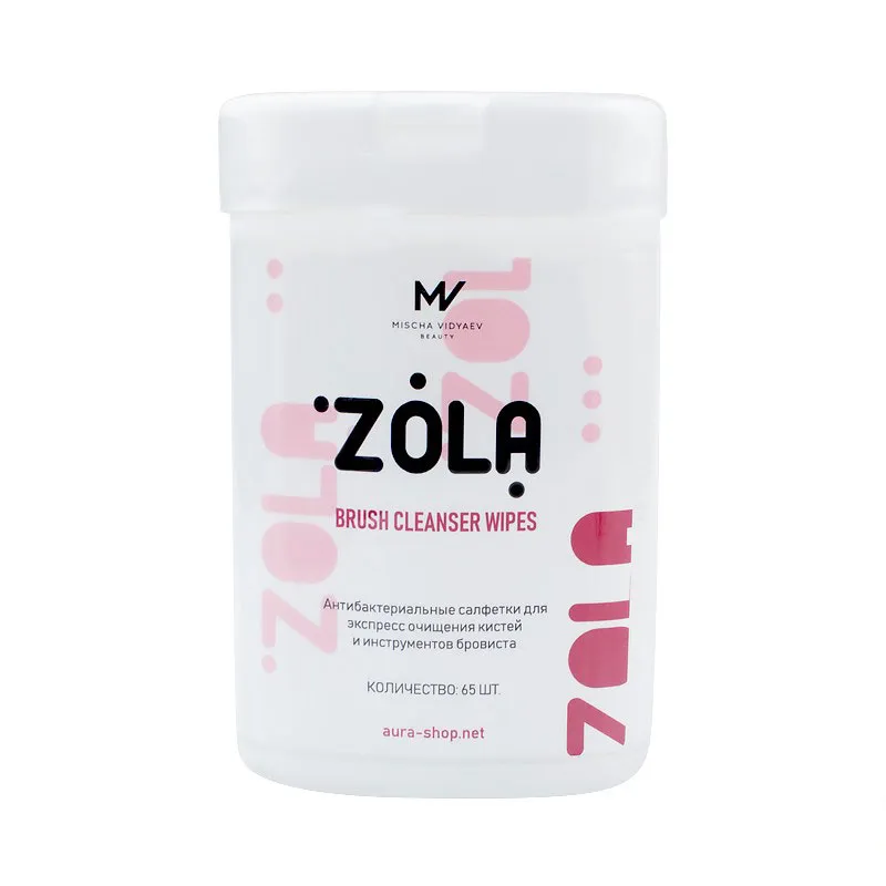 Антибактериальные салфетки ZOLA экспресс-чистка кистей, 65 шт