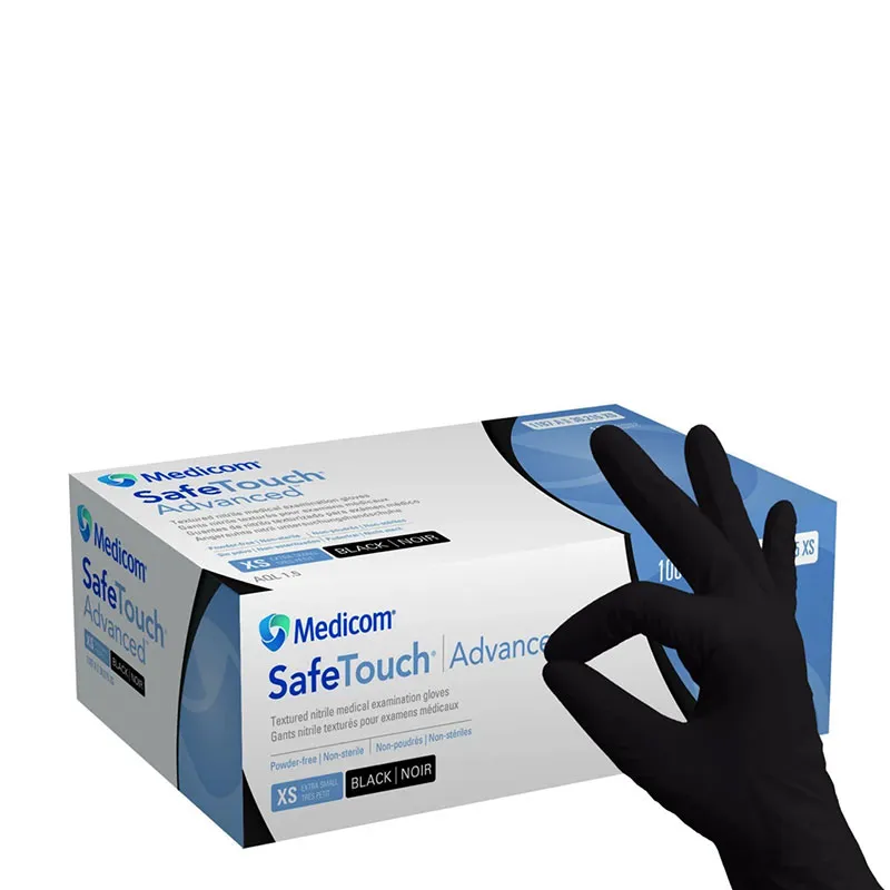 Рукавички нітрилові Medicom Black XS (чорні) щільність 5 г