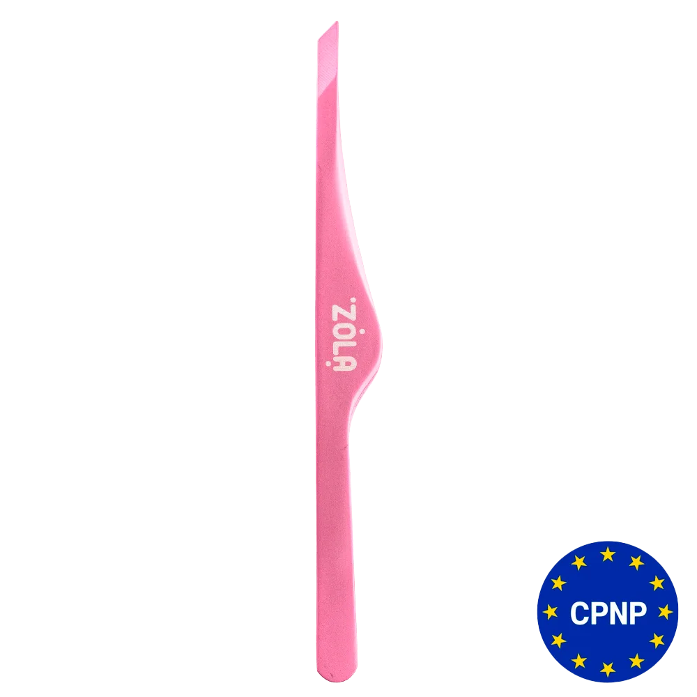 Пинцет ZOLA для бровей профессиональный, LIGHT PINK (скошенный)