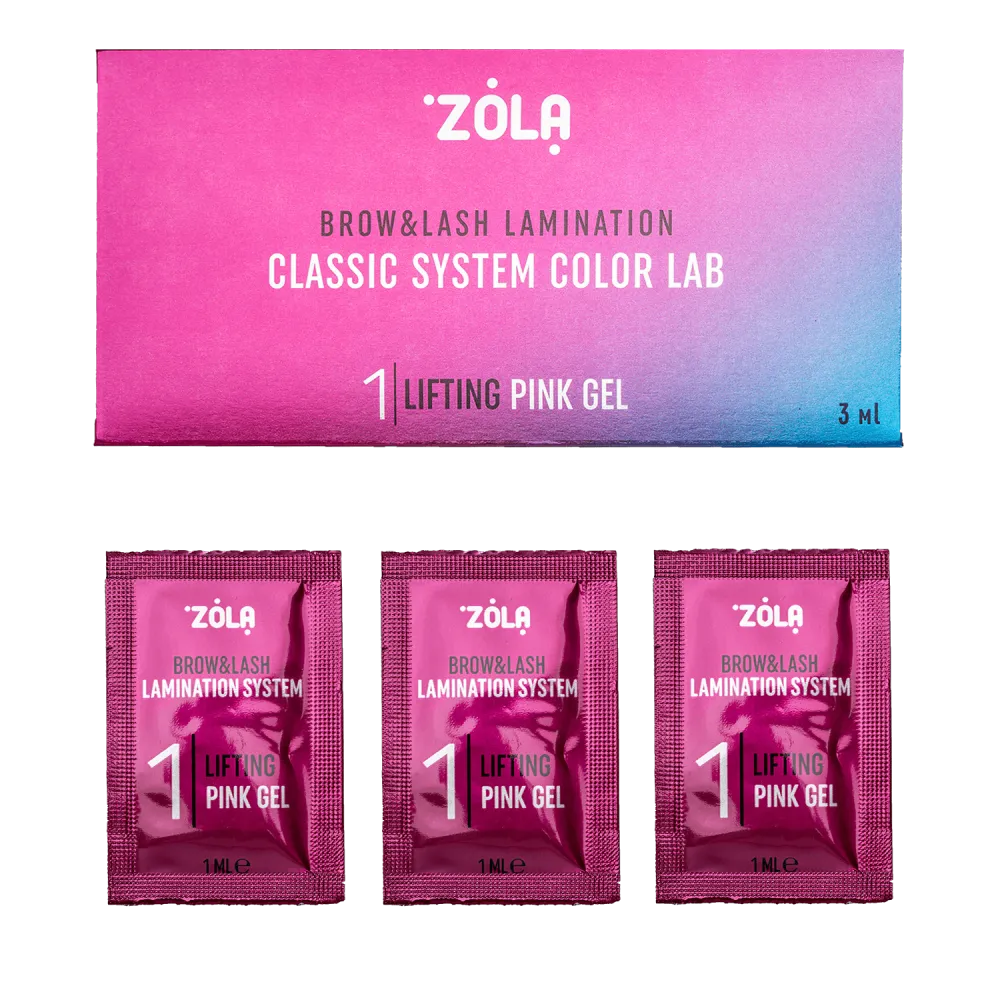 Состав для ламинирования ZOLA Color Lab 01 Lifting Pink gel (набор в саше 3х1 мл)