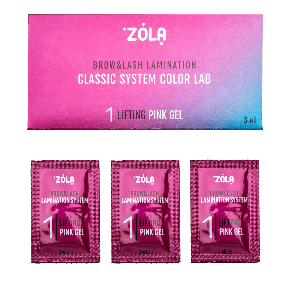 Состав для ламинирования ZOLA Color Lab 01 Lifting Pink gel (набор в саше 3х1 мл)