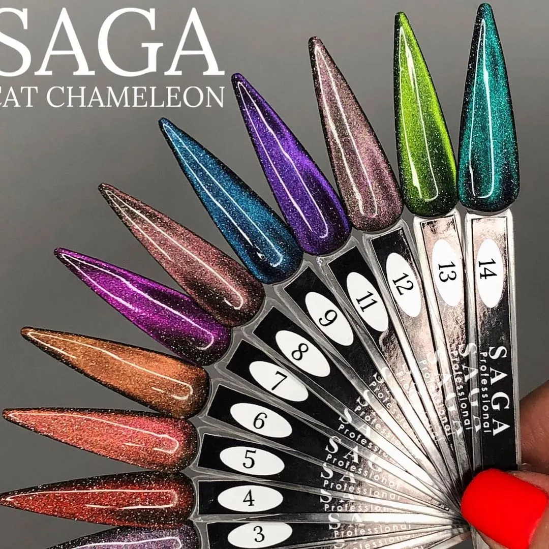 Гель-лак Saga Professional Cat Chameleon № 8 светоотражающий, 10 мл