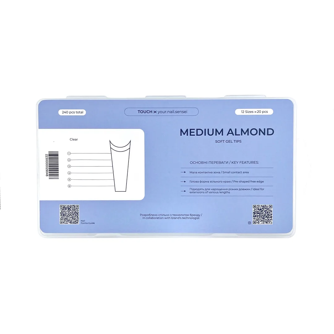 Типсы для наращивания Touch MEDIUM Almond, 240 шт