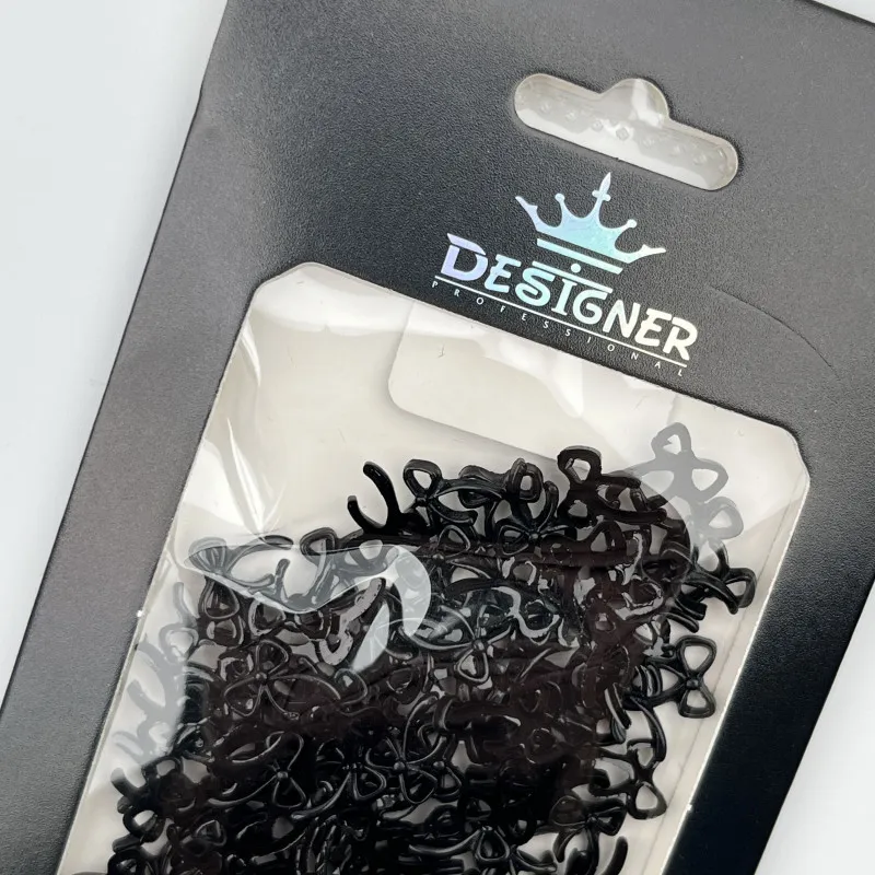 3D декор Designer для об'ємного дизайну "Тонкі бантики", чорні, 100 шт.