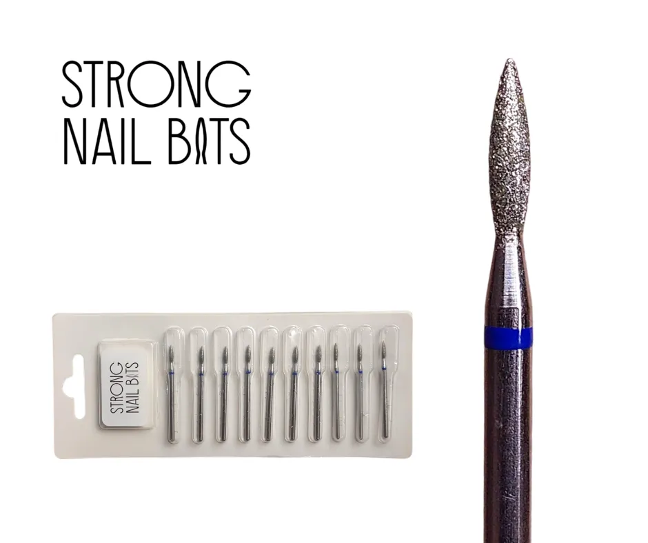 Фреза алмазна STRONG NAIL BITS полум'я синя 0,21 мм SET 10шт
