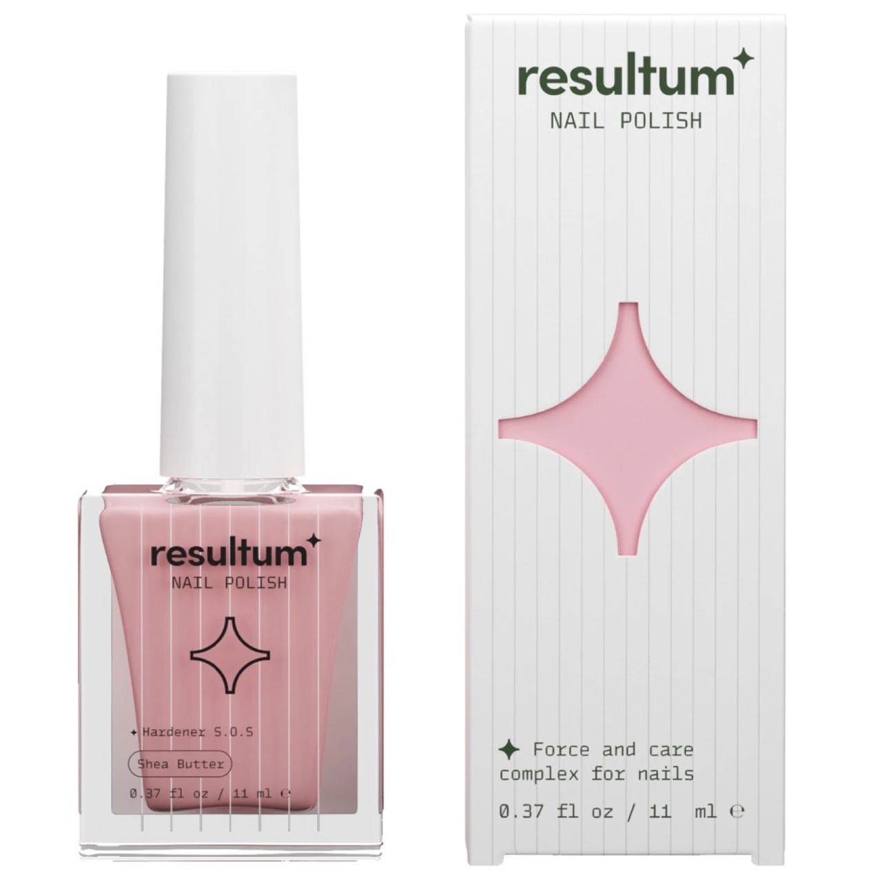 Зміцнювач Resultum Nail Polish Hardener S.O.S + Shea Butter, 11 мл (рожевий)