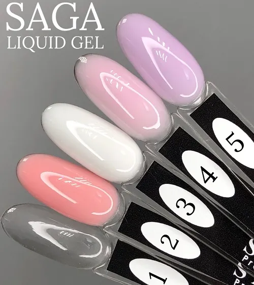 Гель для наращивания Saga Professional LIQUID GEL №1, прозрачный, 15 мл