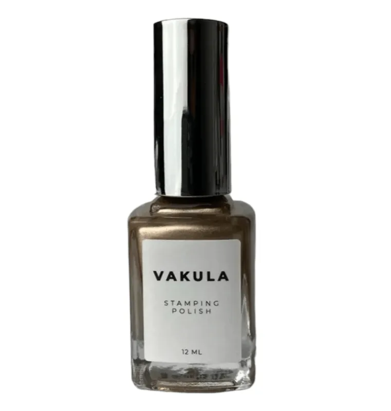 Лак для стемпинга VAKULA №4, золото с шимером, 12 мл