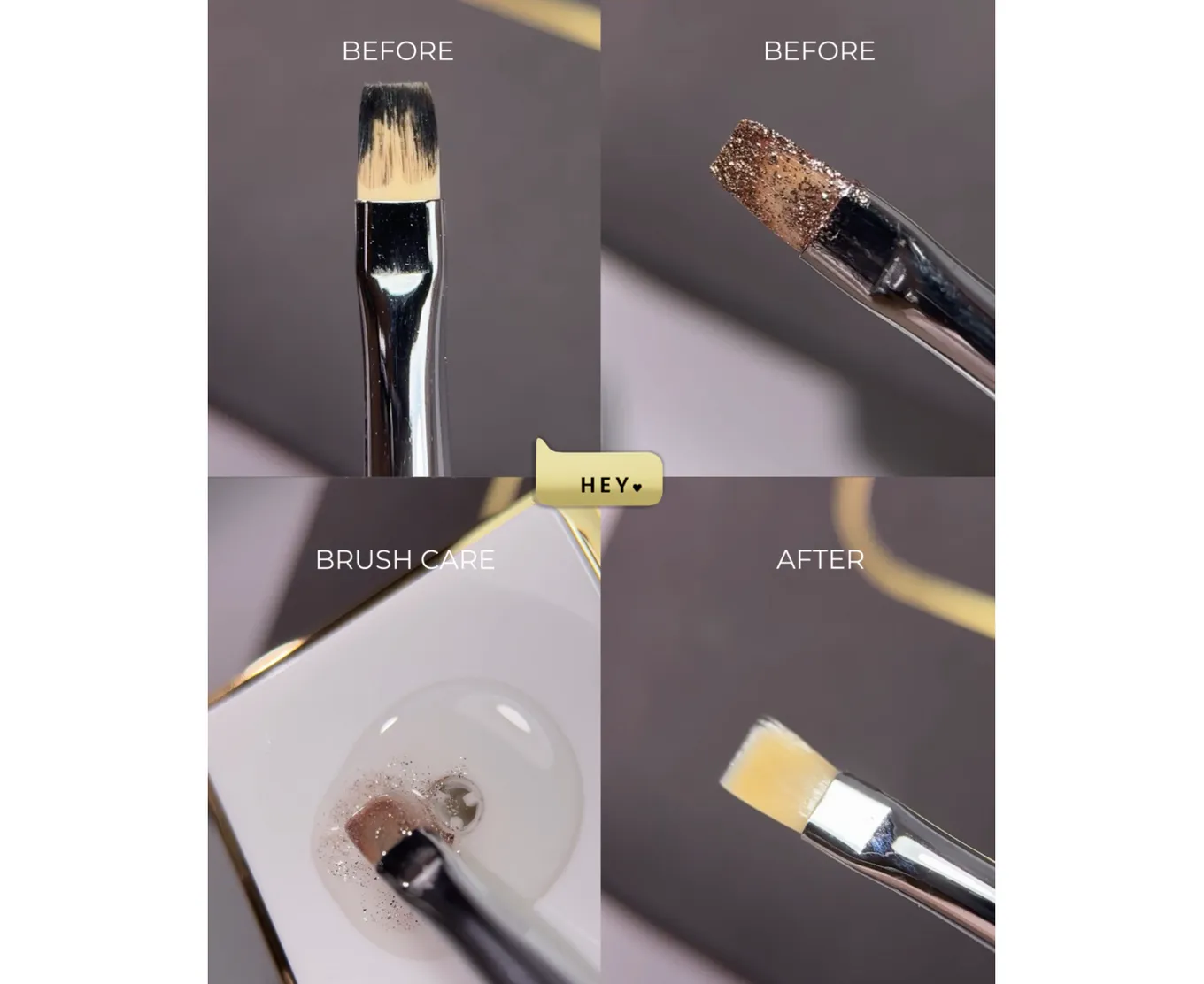 Очиститель для кистей HEYLOVE Brush Care Solution, 30 мл