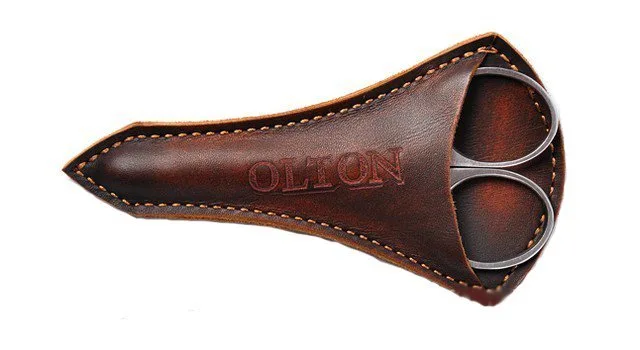 Ножницы для кутикулы Olton Easy Line 100мм (gloss) +чехол (кожа)