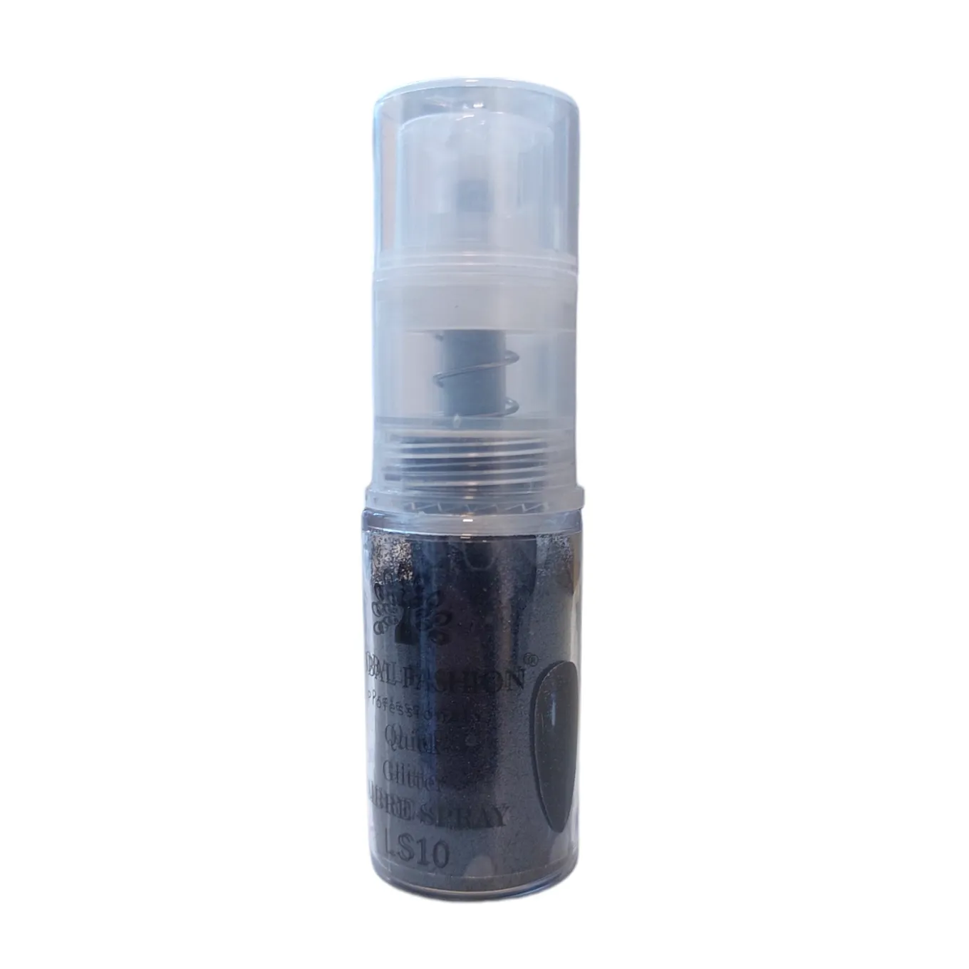 Сухий спрей для градієнта Global Fashion Ombre Spray GLITTER голографік, №10, чорний, 10 г (LS)