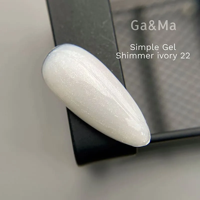 Гель GÉMELY ex GA&MA Simple gel №22 шиммер айвори, 15 мл