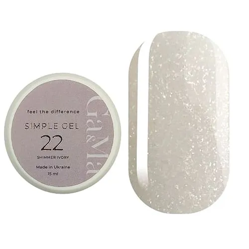 Гель GÉMELY ex GA&MA Simple gel №22 шиммер айворі, 15 мл