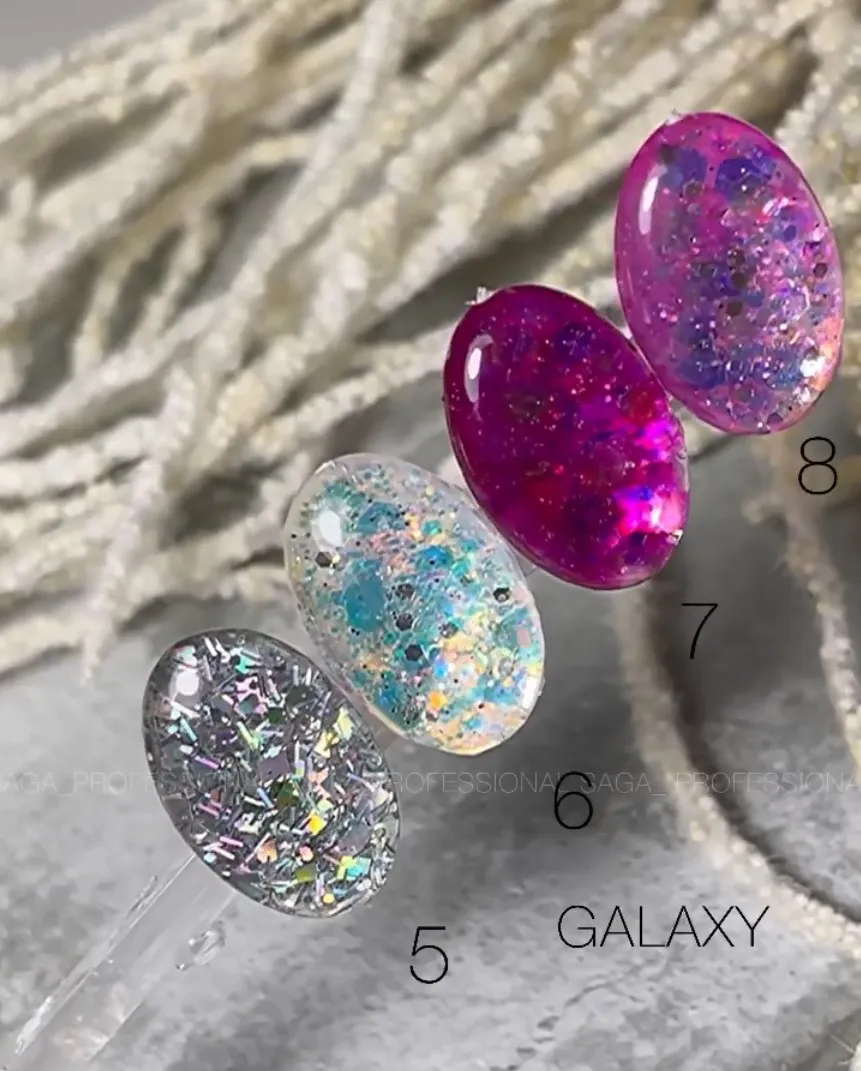 Гель Saga Professional Galaxy Glitter №5, 8 мл