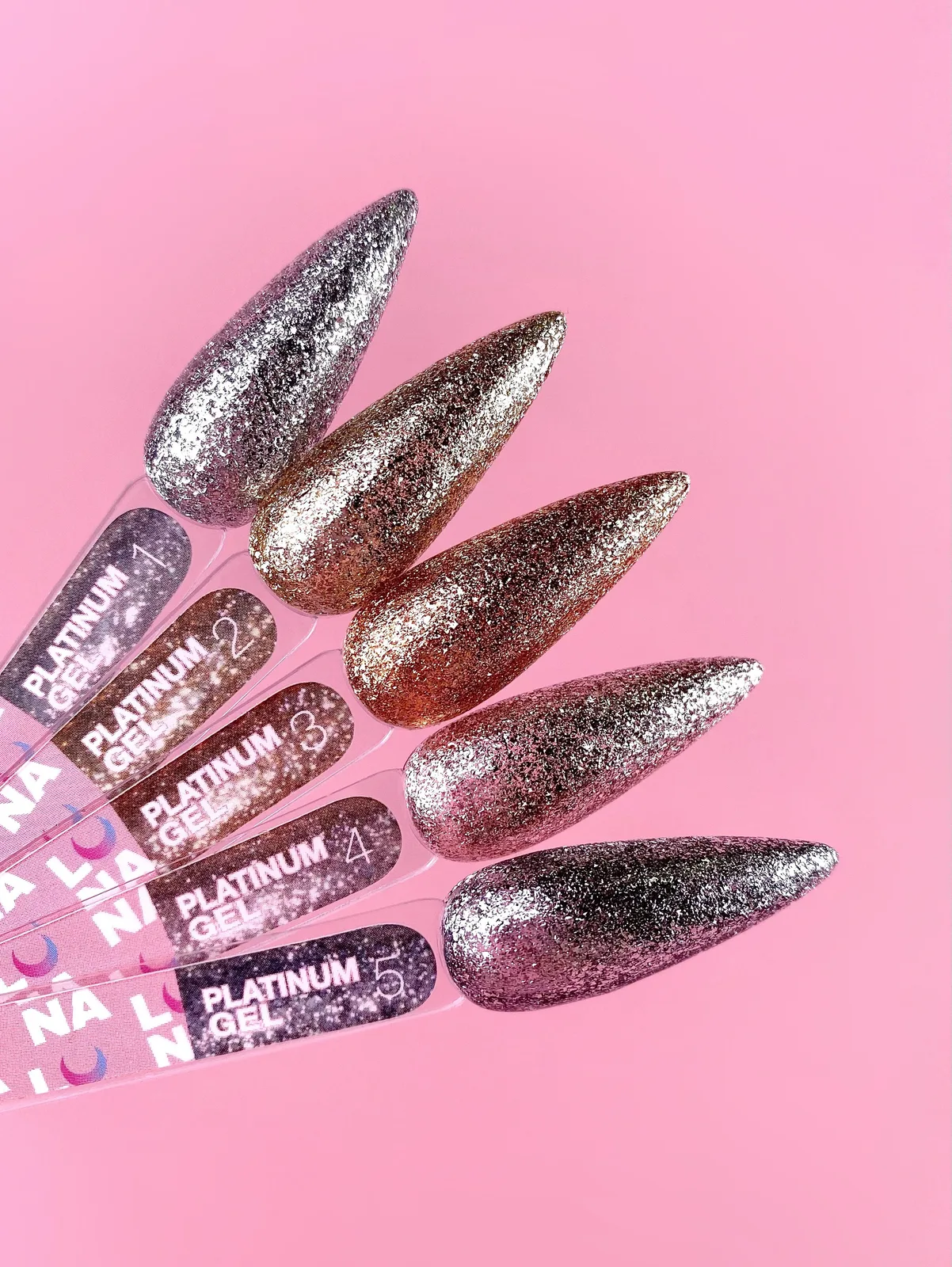 Блискітки для нігтів LUNA Platinum Gel №4, 5 мл