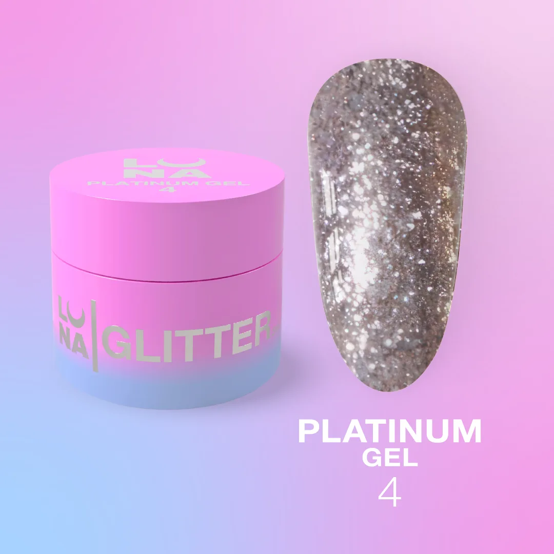 Блискітки для нігтів LUNA Platinum Gel №4, 5 мл