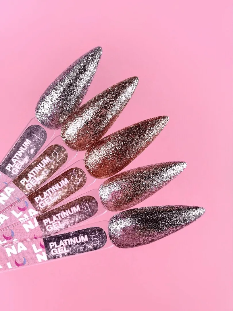 Блискітки для нігтів LUNA Platinum Gel №4, 5 мл