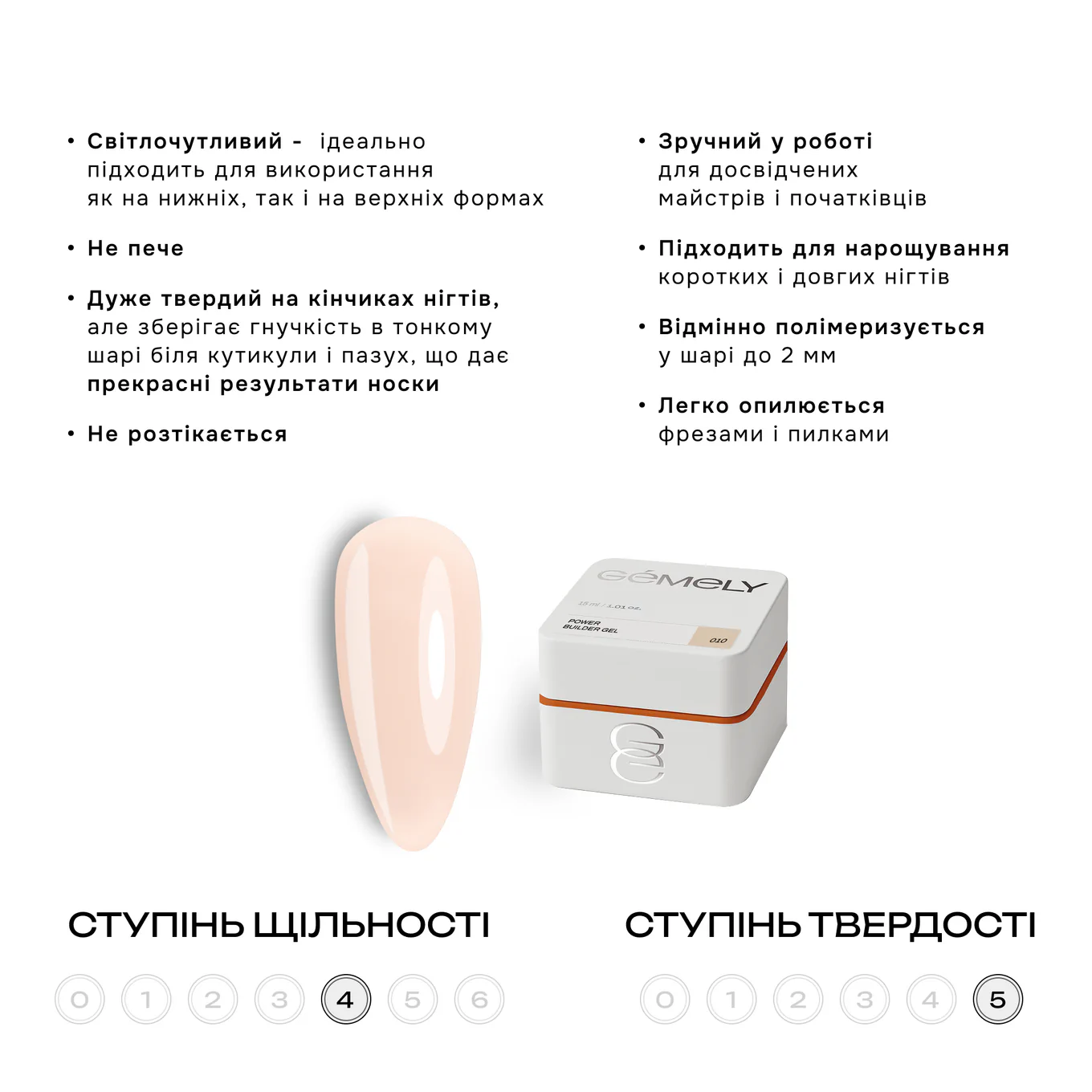 Гель GÉMELY ex GA&MA Power Builder Gel №010, 5 мл