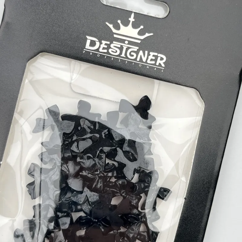 3D декор Designer для об'ємного дизайну "Чорні глянцеві бантики", 50 шт.