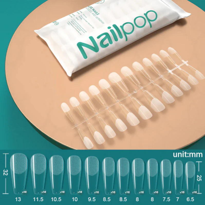Типсы гелевые Nailpop балерина, 120 шт