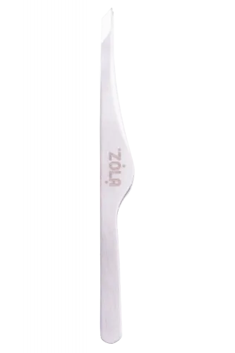 Пінцет ZOLA для брів професійний, SILVER (скошений)