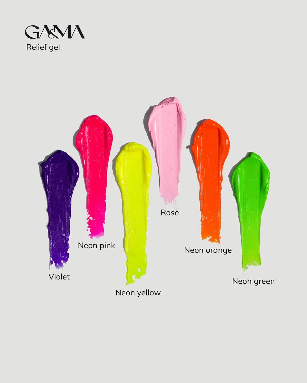 Рельеф гель GÉMELY ex GA&MA Relief Gel, Neon Green, 5 г