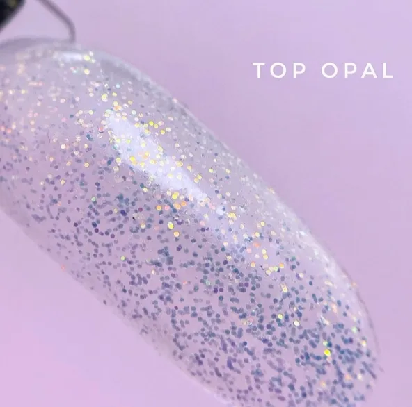 Топ для гель-лаку LUNA Opal з золотисто-голографічним шимером, 13 мл