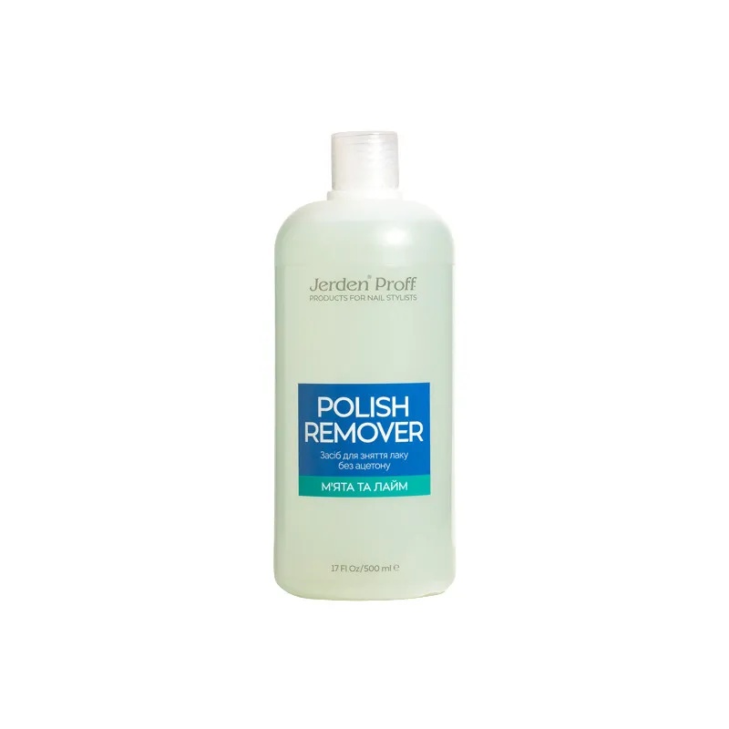 Jerden Proff Polish Remover засіб для зняття лаку "Лайм та м'ята" без ацетону, 500 мл