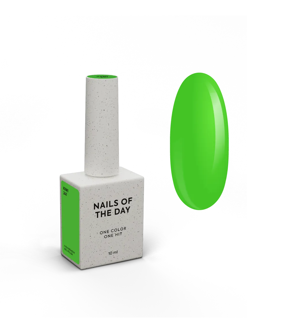 гель-лак NAILSOFTHEDAY Kiwi-247 — неоново-зелений, 10 мл