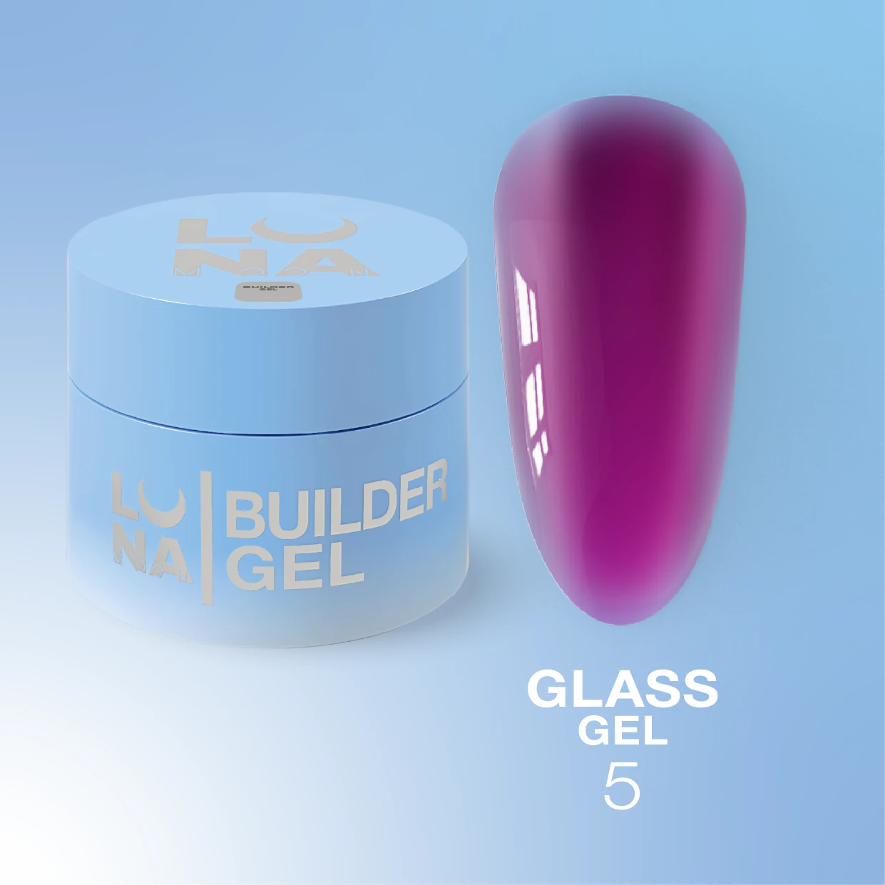 Вітражний гель для нарощування Luna Glass gel №05, 15 мл
