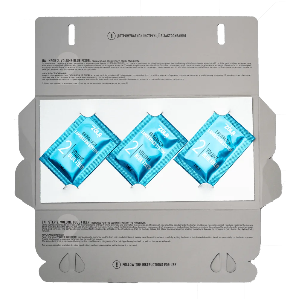 Состав для ламинирования ZOLA Color Lab 02 Volume Blue Fixer (набор в саше 3х1 мл)