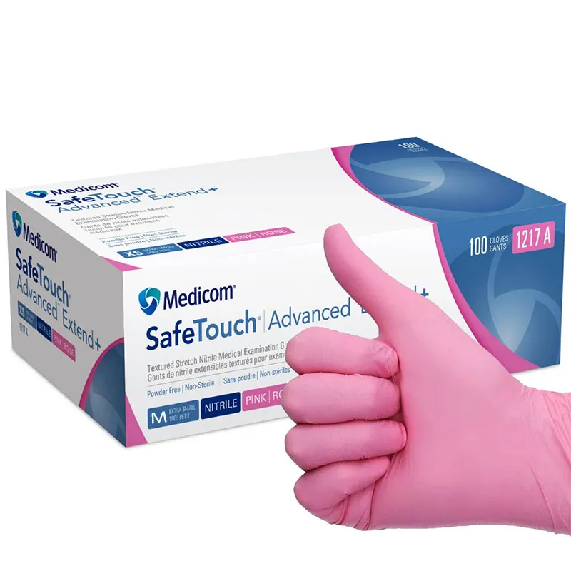 Рукавички нітрилові Medicom Pink M (рожеві) щільність 3,8 г