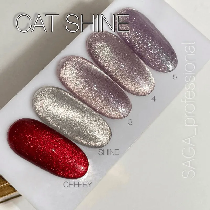 Гель-лак Saga Professional Cat Shine № 13 (cherry), 10 мл